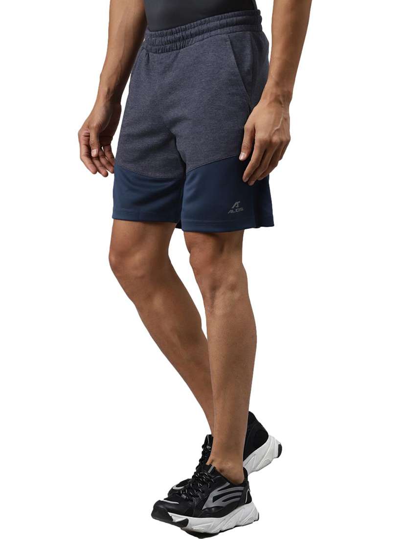 navy blue color block shorts - 17922243 -  Standard Image - 1