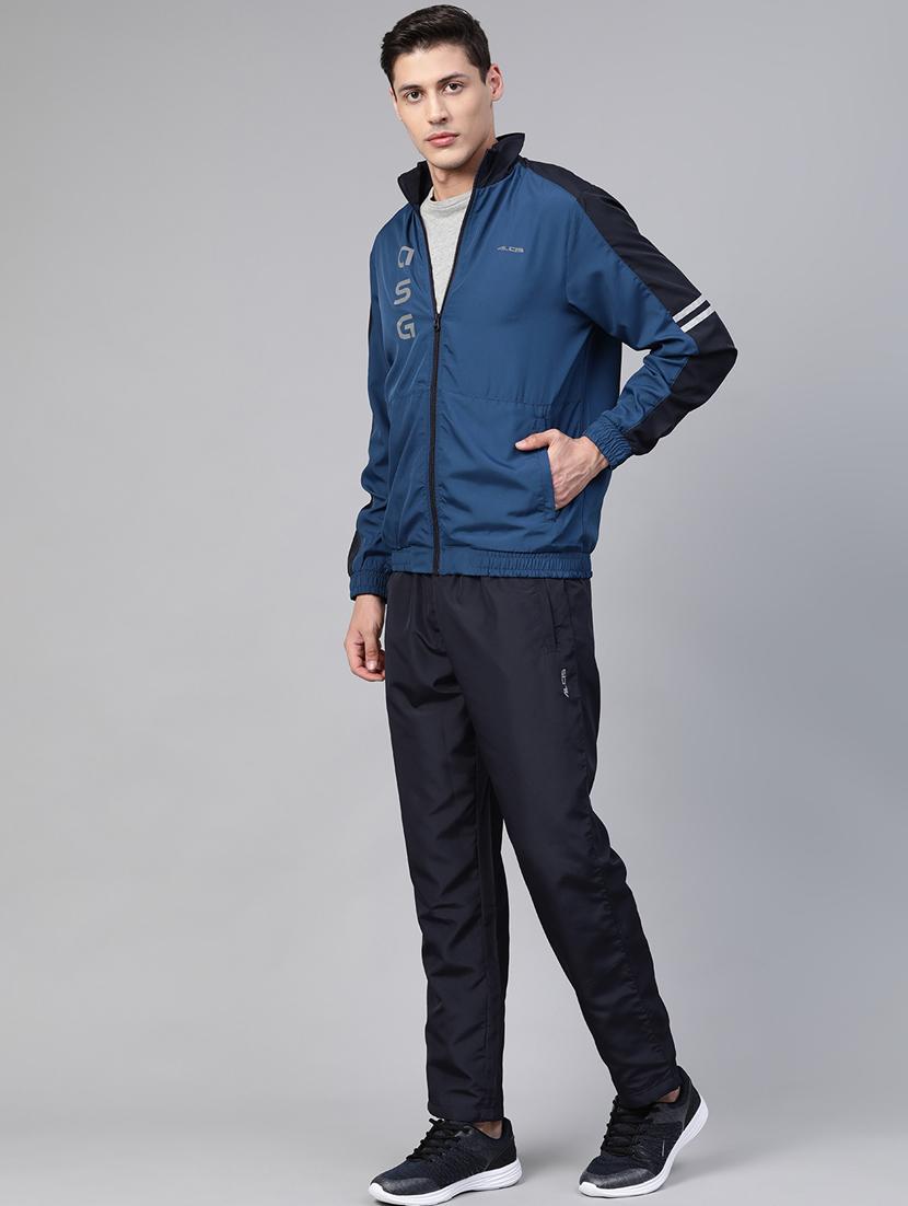 teal blue color block track suit - 17922400 - Standard Image - 1