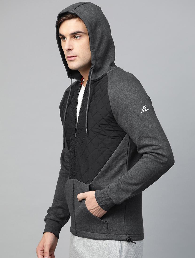 grey color block cut & sew sweatshirt - 17922447 -  Standard Image - 1