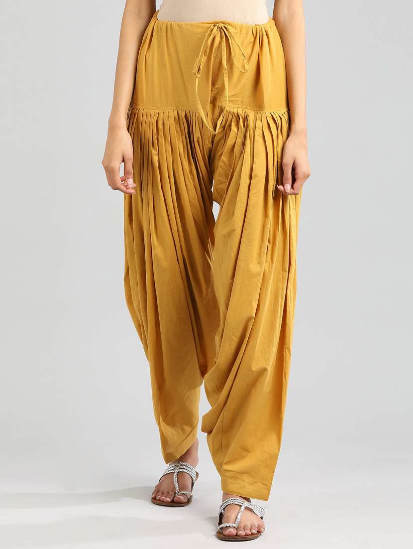 yellow solid patiyala salwar