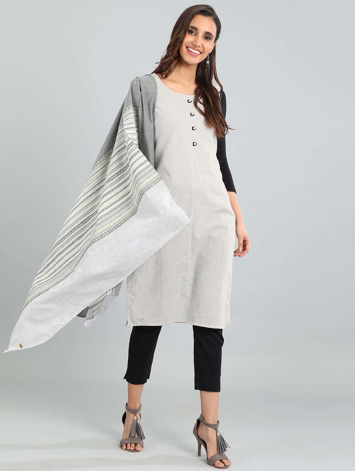 solid straight kurta