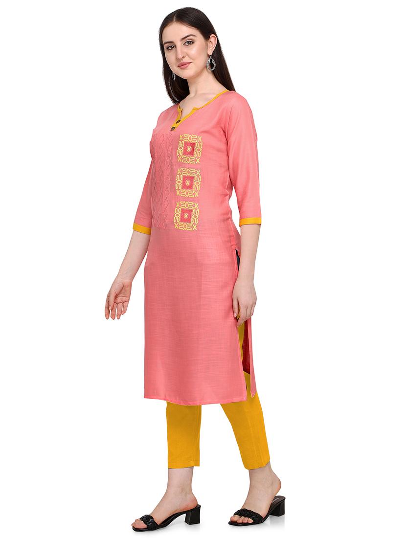 embroidered straight kurta - 17923179 -  Standard Image - 1