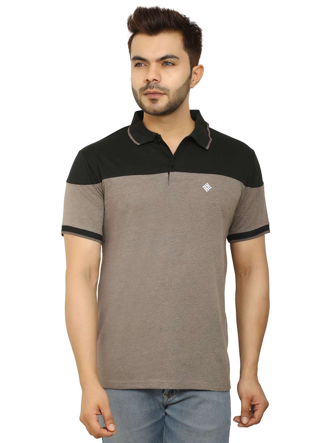 brown solid polo t-shirt