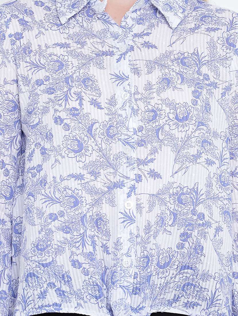 tie front floral shirt - 17923629 - Standard Image - 4
