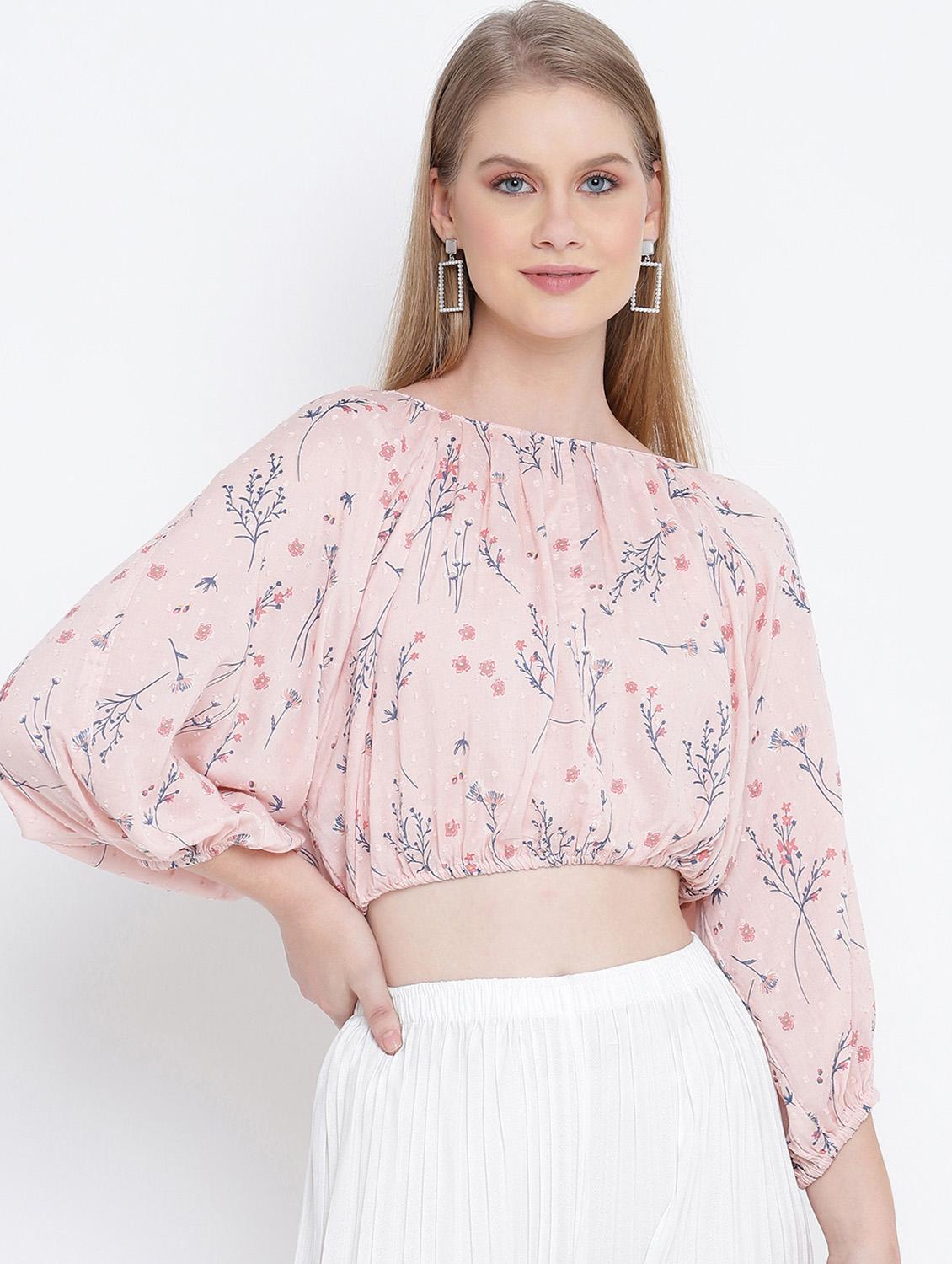 bishop sleeved floral blouson top  - 17923637 -  Zoom Image - 0