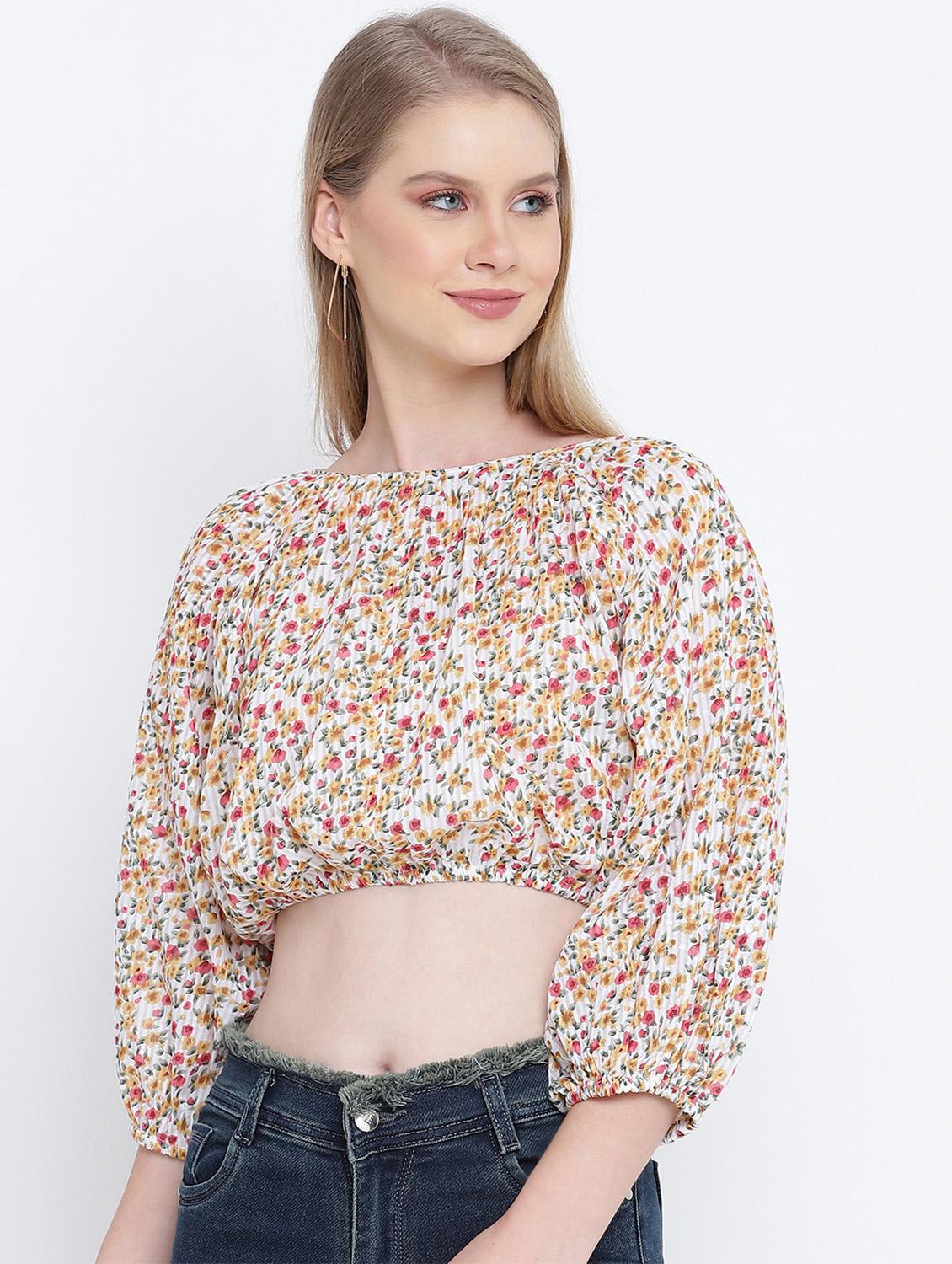 women's crop boat neck top - 17923639 -  Zoom Image - 0