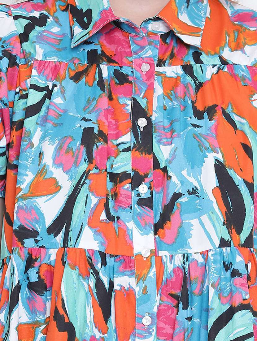 puff sleeved printed tunic - 17923647 -  Standard Image - 4