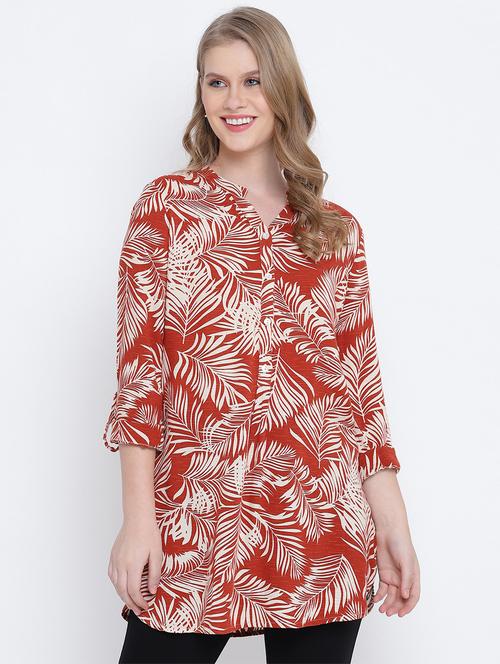 mandarin neck tropical tunic - 17923648 -  Standard Image - 0