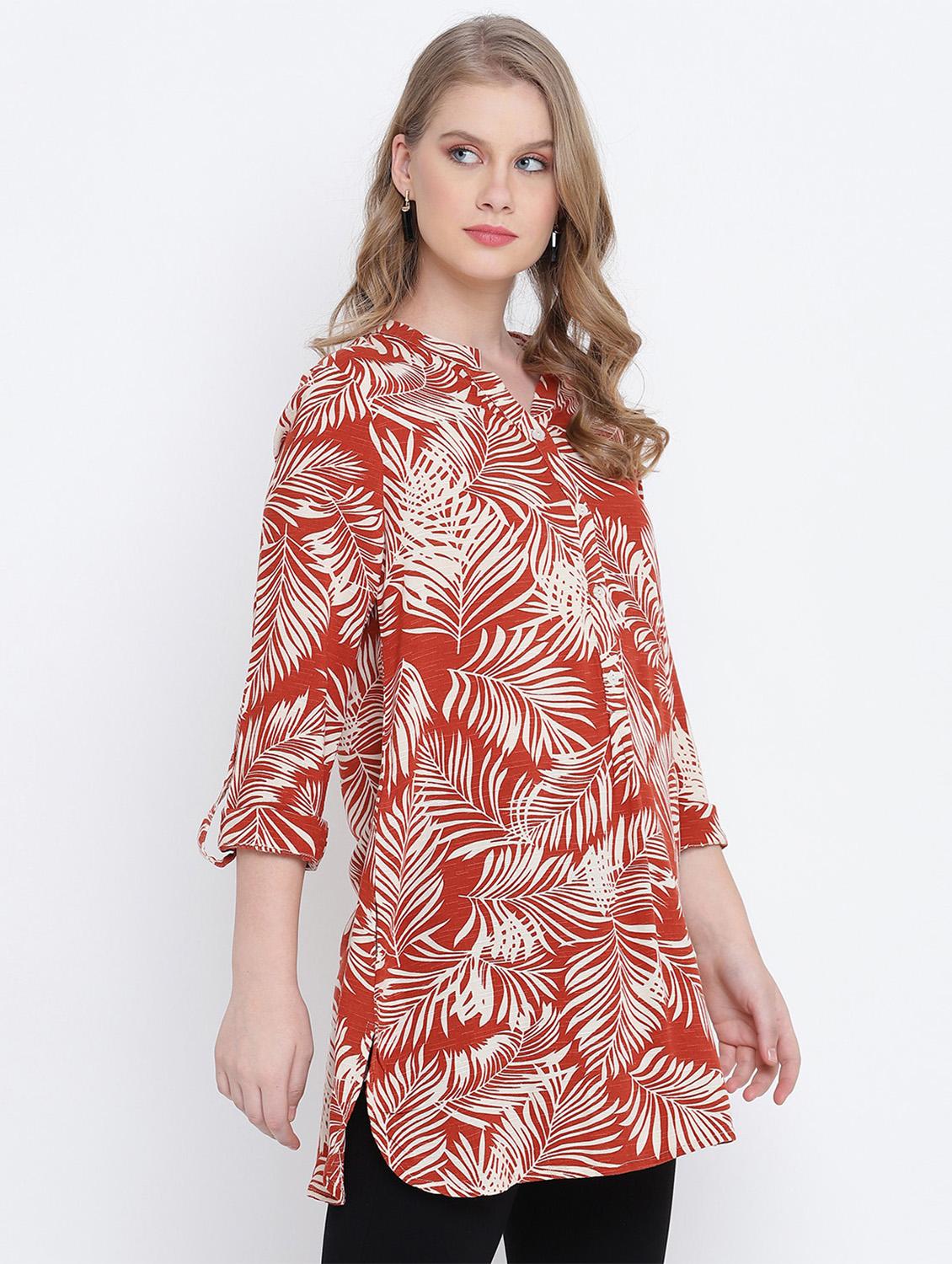 mandarin neck tropical tunic - 17923648 -  Standard Image - 1