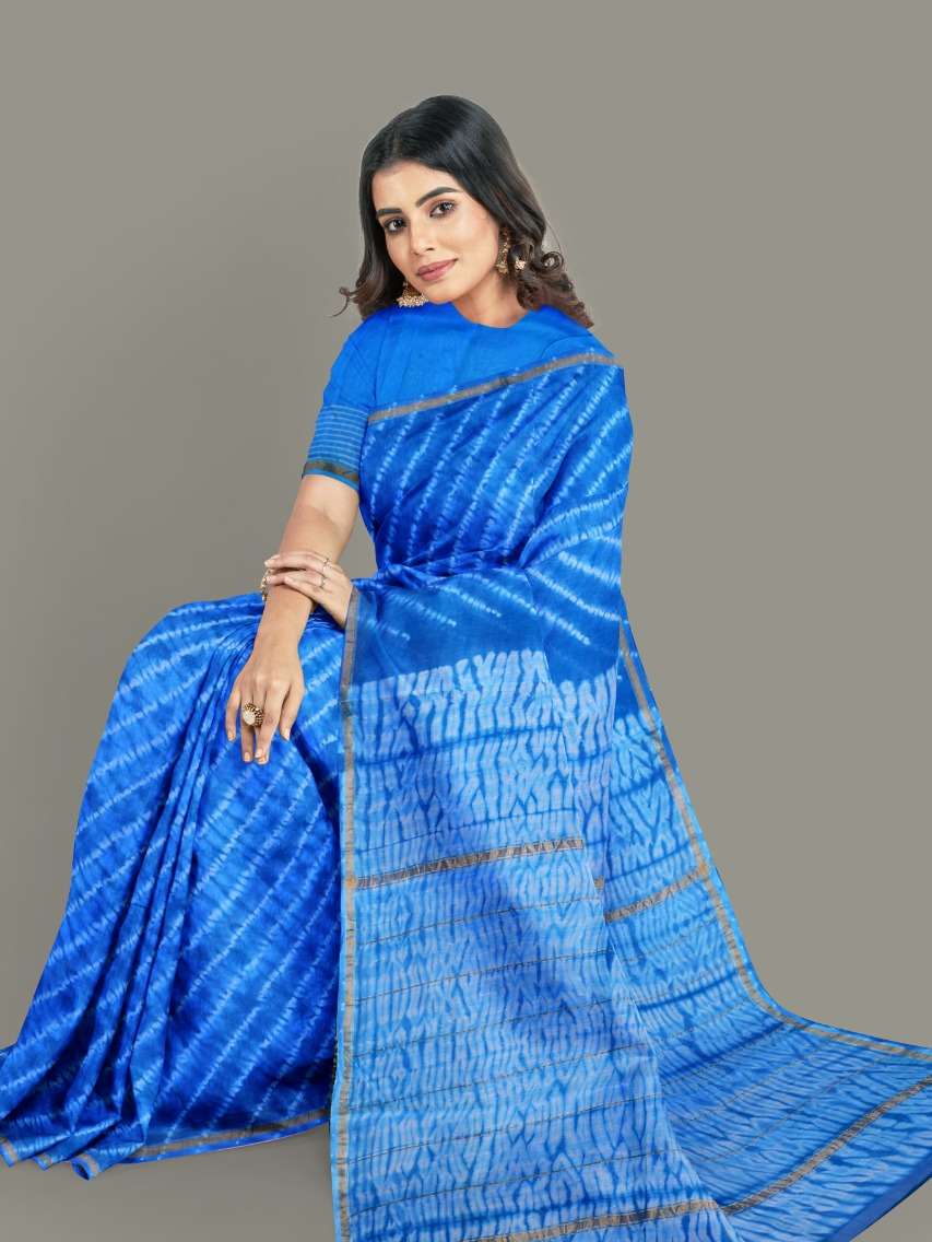 blue linen saree - 17923694 -  Standard Image - 1