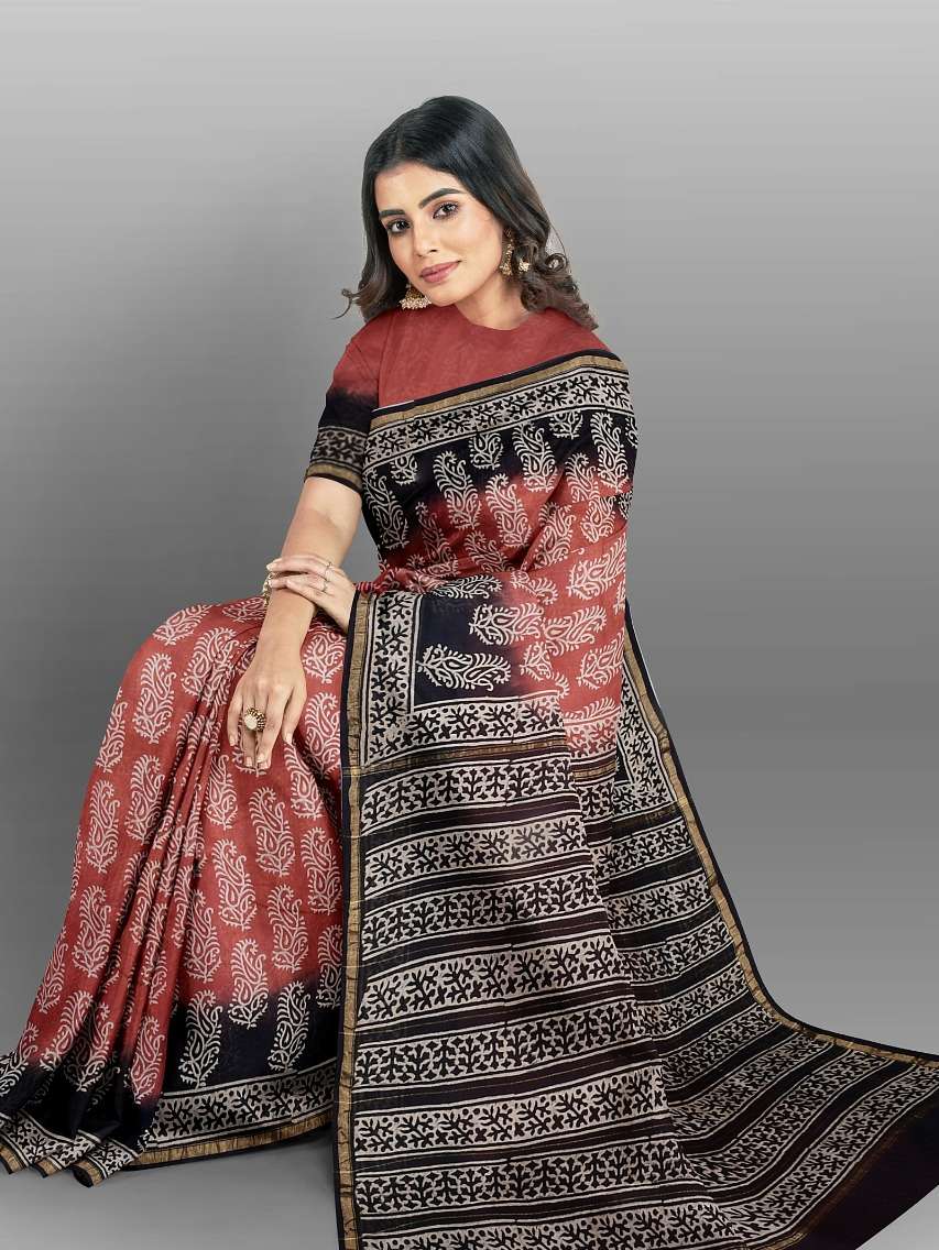 black linen saree - 17923696 -  Standard Image - 1