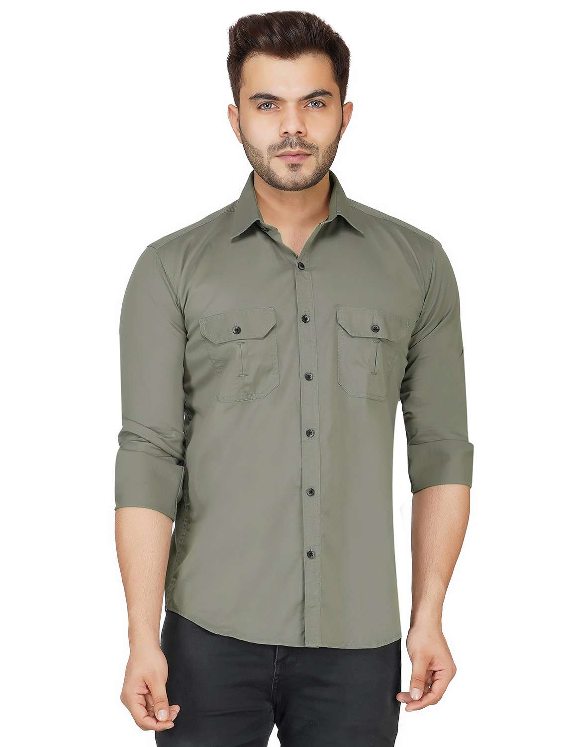 mens solid casual shirt