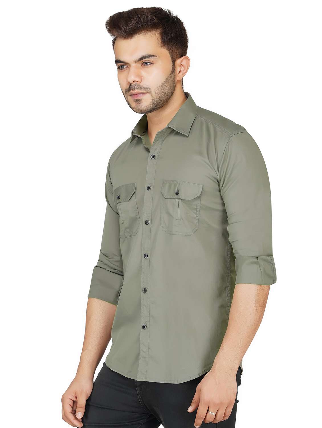 mens solid casual shirt - 17923791 -  Standard Image - 1