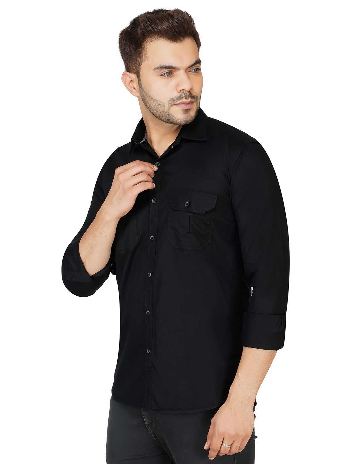 mens solid casual shirt - 17923794 -  Standard Image - 1