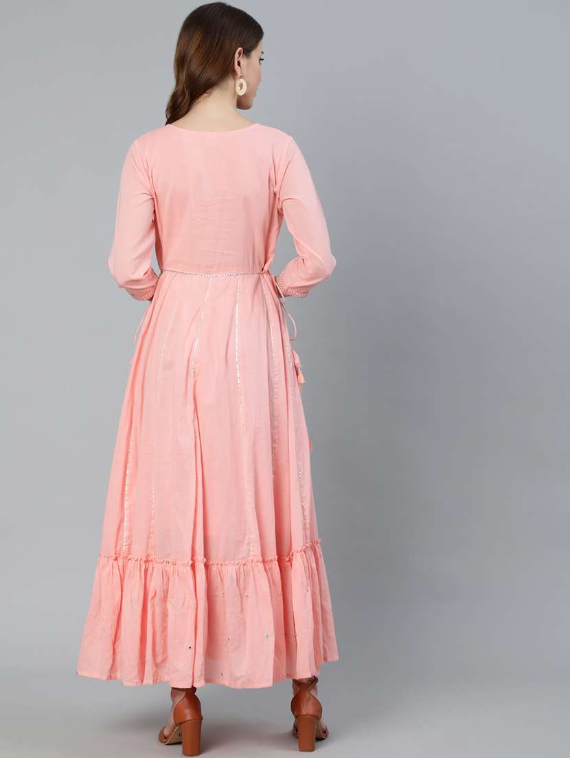 Peach Cotton Anarkali Kurta