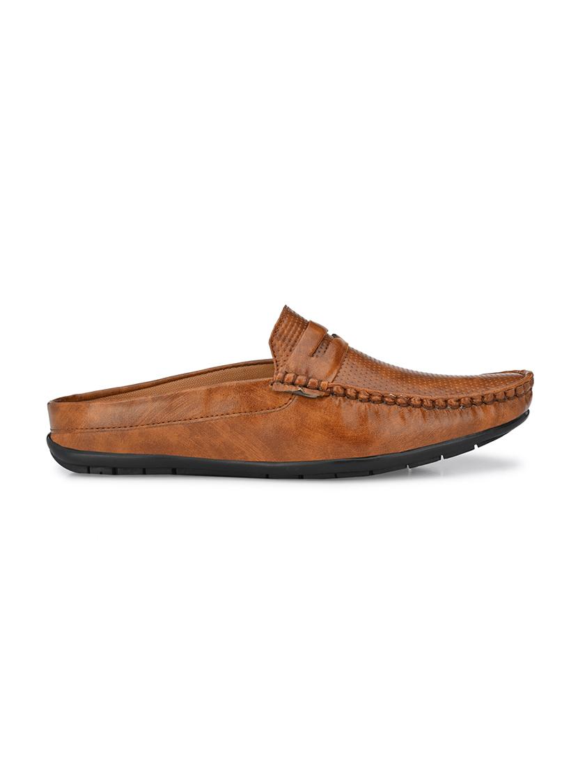 brown synthetic slip on loafers - 17924685 -  Standard Image - 1