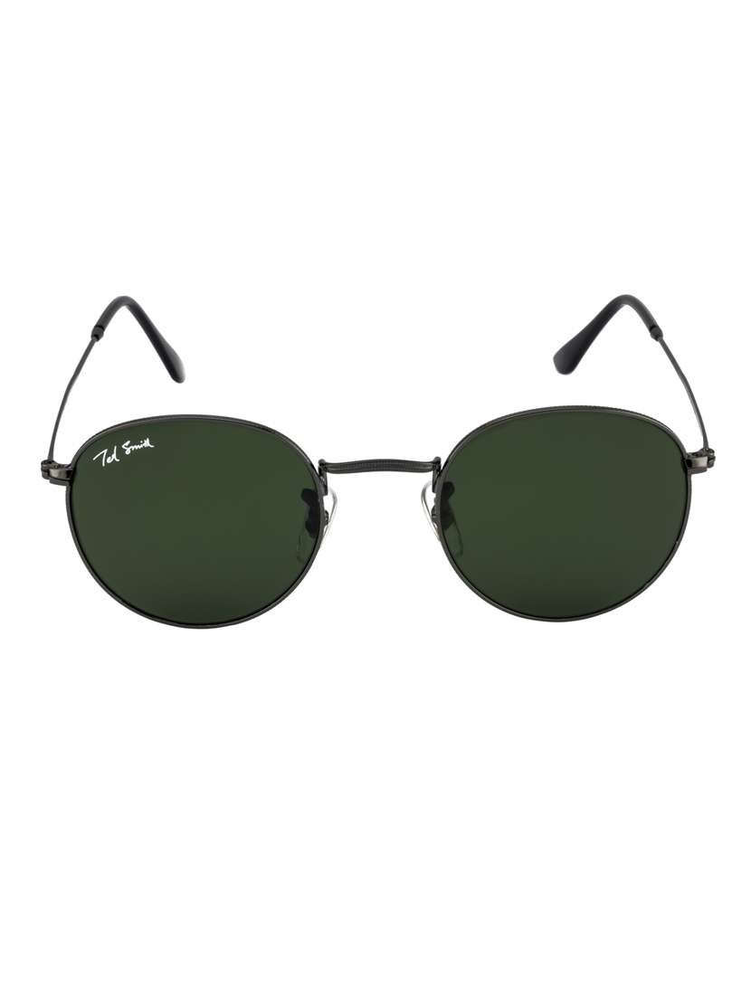 moon by ted smith in gunmetal frame with round grey lens sunglass