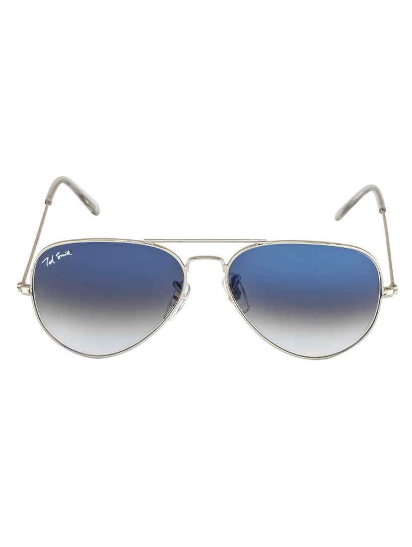 aviamst by ted smith in sliver frame with aviator blue graded lens sunglass - 17925489 -  Zoom Image - 0