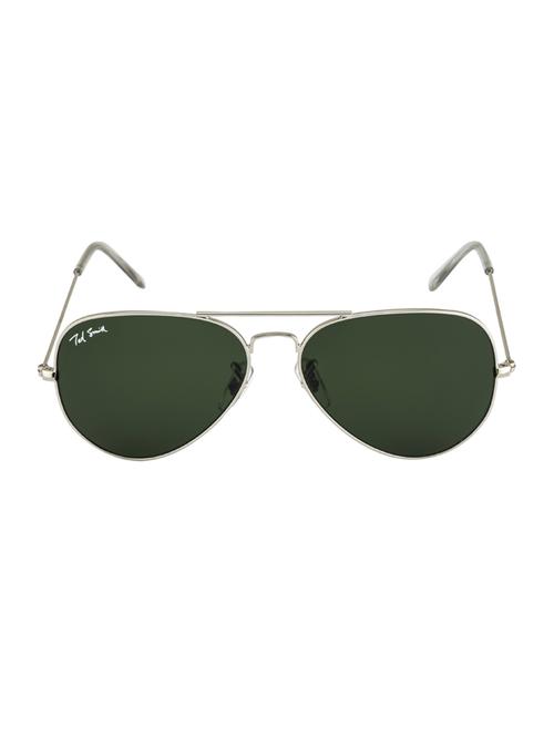 aviamst by ted smith in sliver frame with aviator green lens sunglass - 17925490 - Standard Image - 0