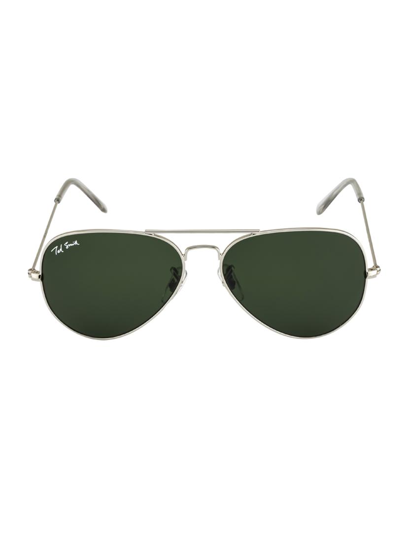 aviamst by ted smith in sliver frame with aviator green lens sunglass - 17925490 - Zoom Image - 0