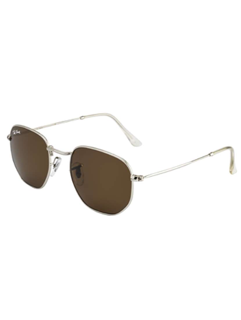 hexon by ted smith in silver frame with hexagonal brown lens sunglass - 17925493 -  Standard Image - 1