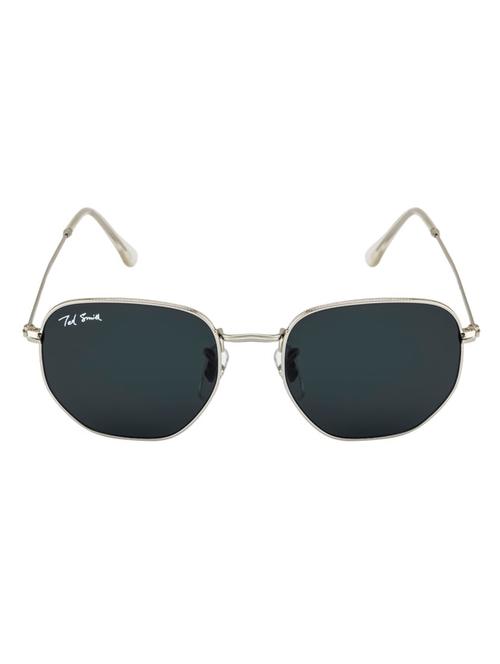 hexon by ted smith in silver frame with hexagonal grey lens sunglass - 17925495 - Standard Image - 0