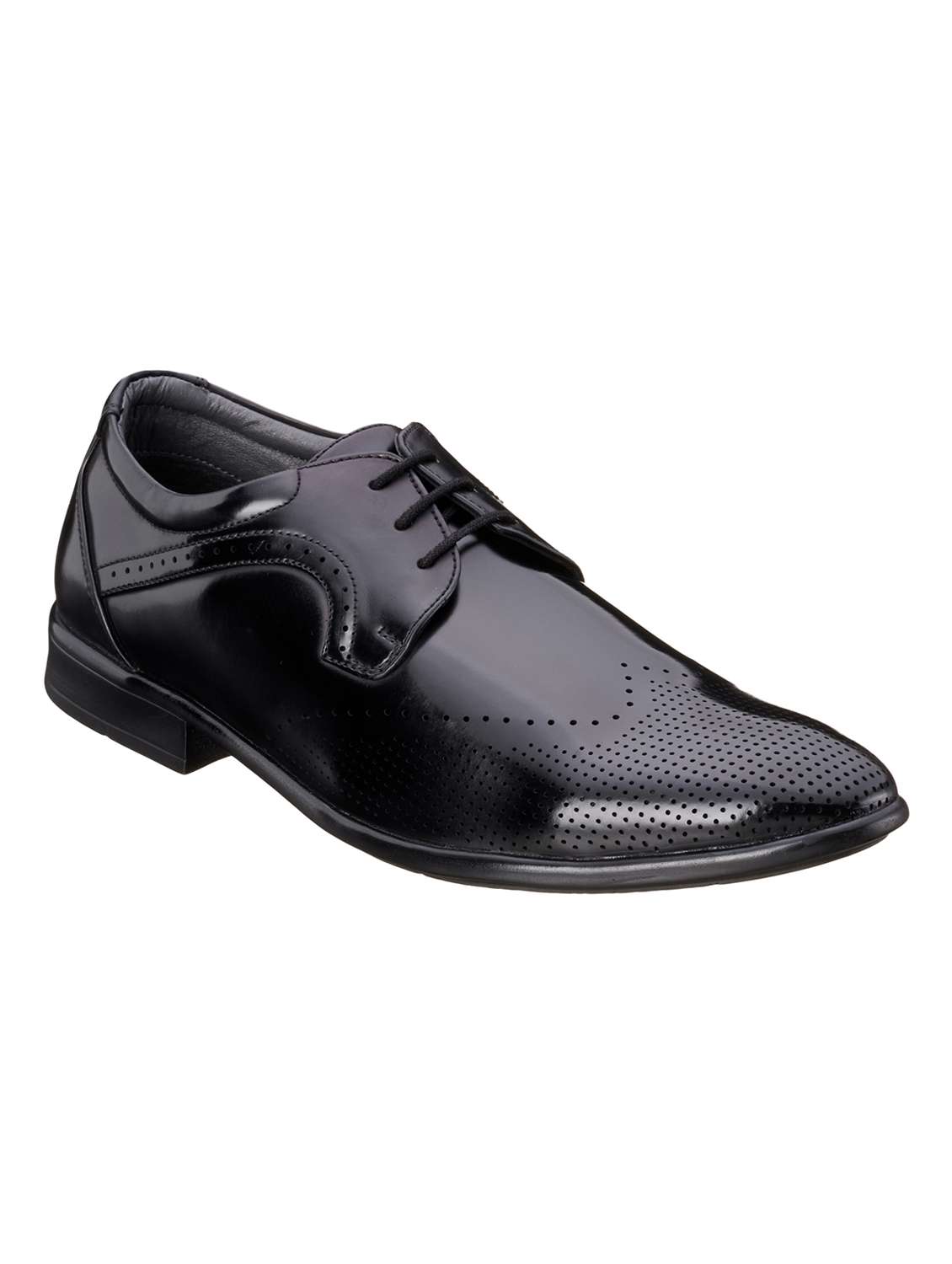 black pu laceup derbies