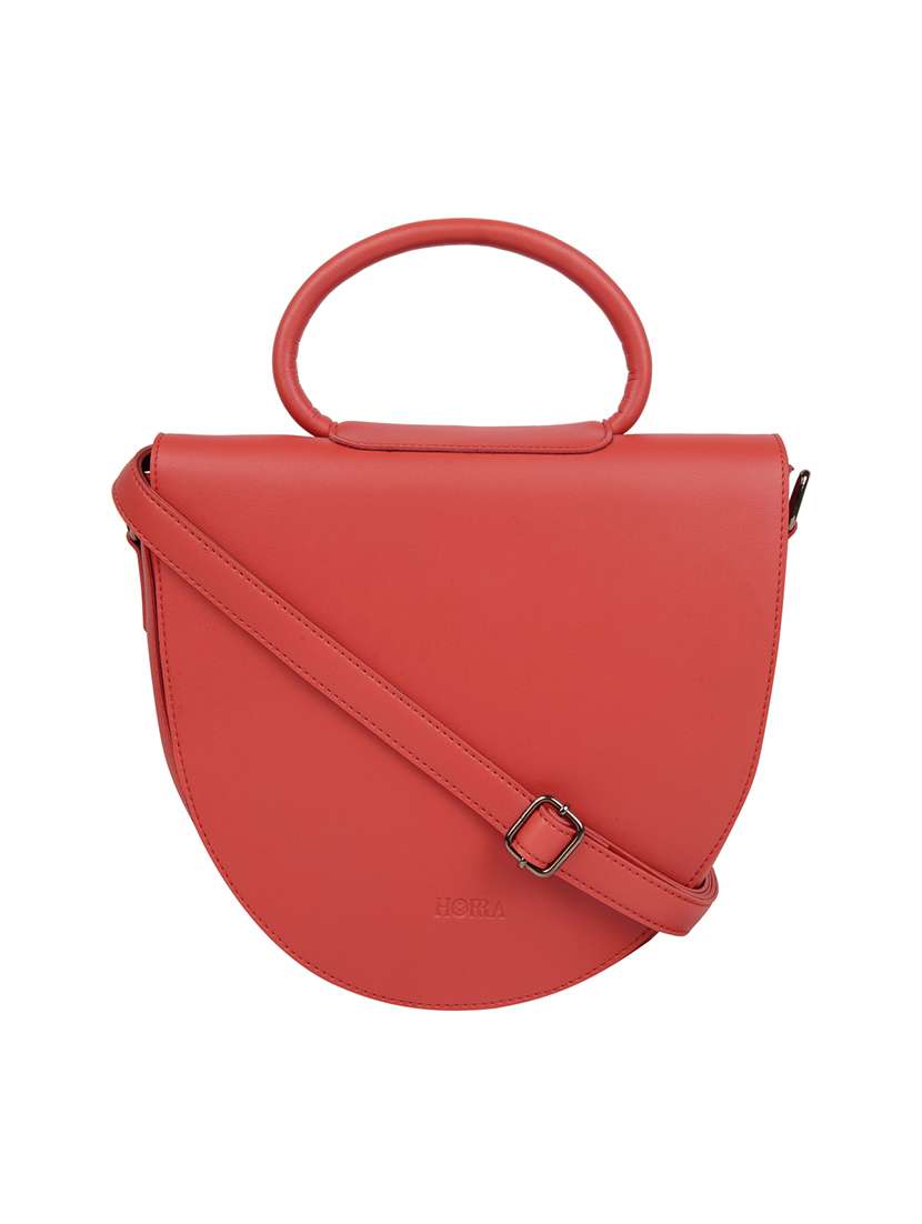 red leatherette (pu) sling bag