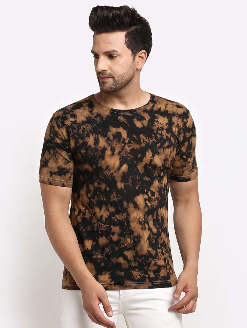 black tie & dye print t-shirt