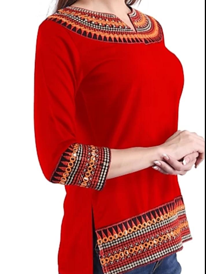embroidered ethnic fusion top - 17927229 - Standard Image - 4