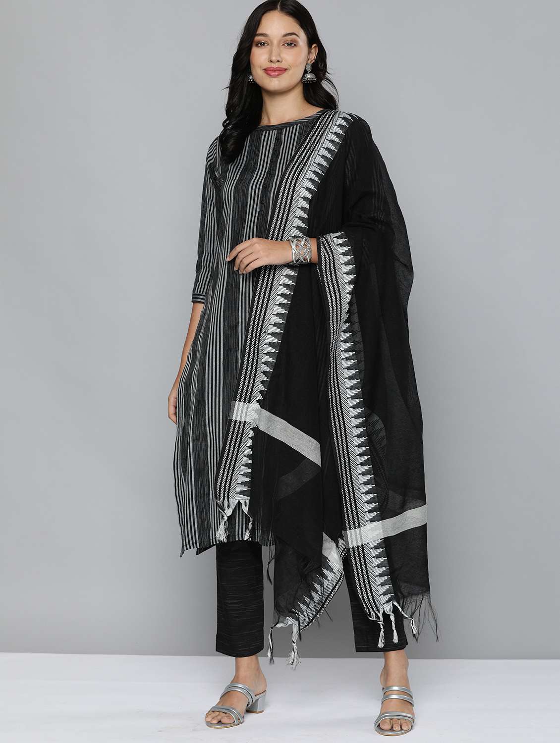 striped unstitched suit