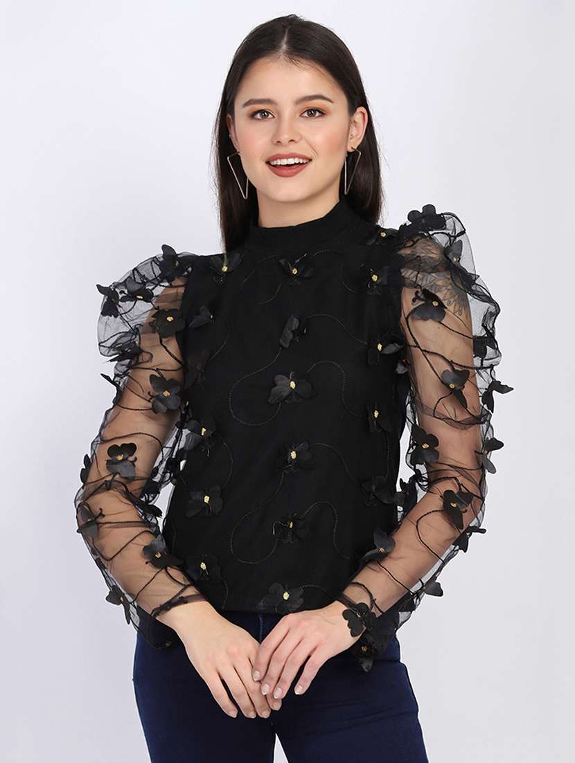women's straight mock neck top