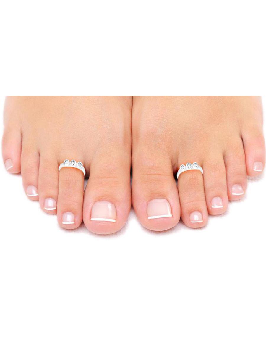 shiny white zircon silver toe ring-tr177 - 17927506 - Standard Image - 1