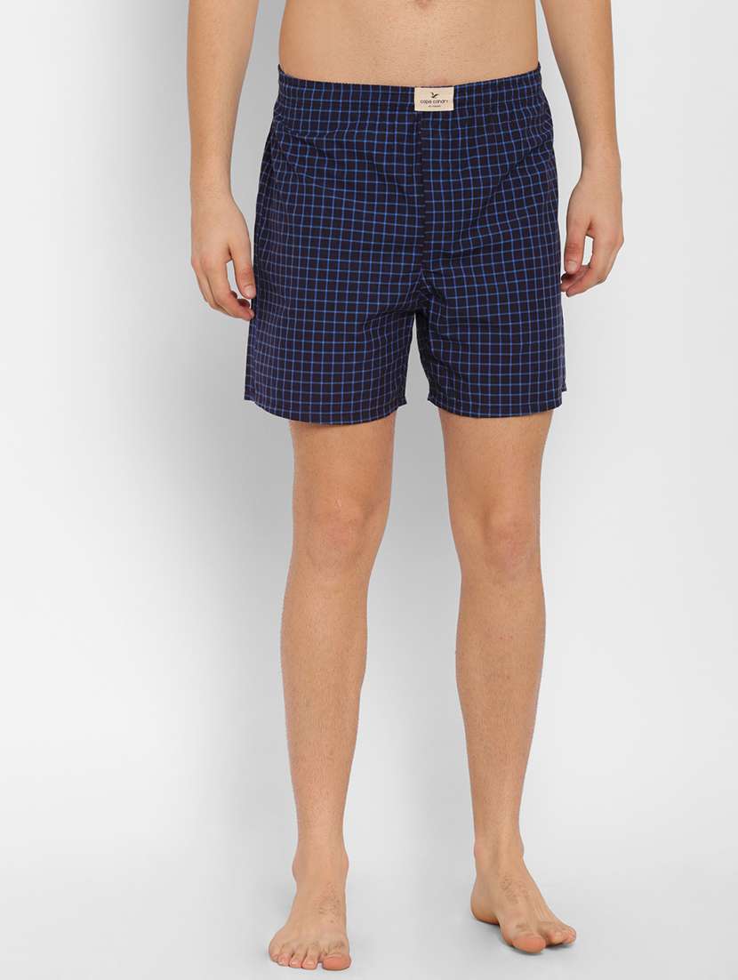 blue checkered boxer