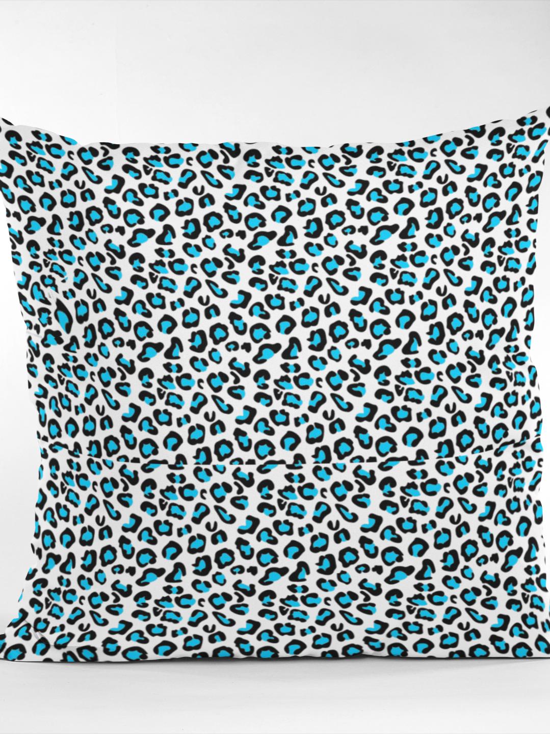 leopard print blue cotton cushion cover - 17928675 - Standard Image - 1
