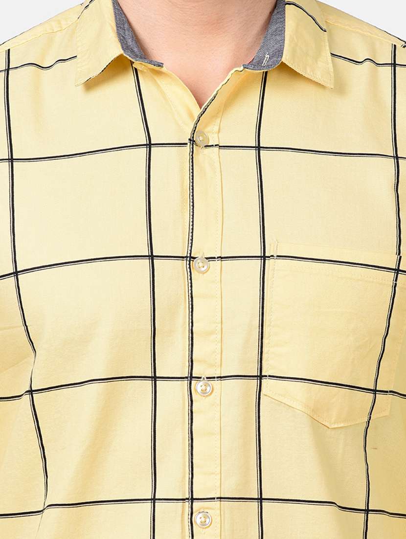 yellow checkered casual shirt - 17928775 -  Standard Image - 4