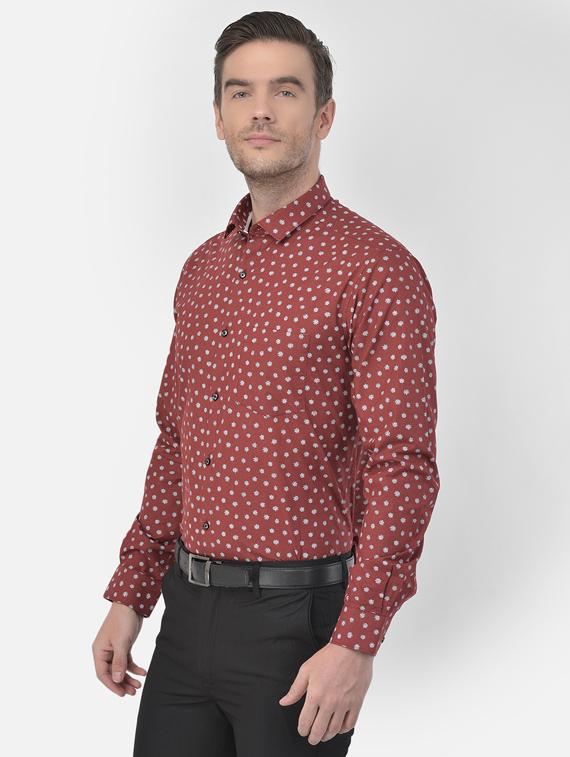 mens micro print formal shirt - 17928865 - Standard Image - 1