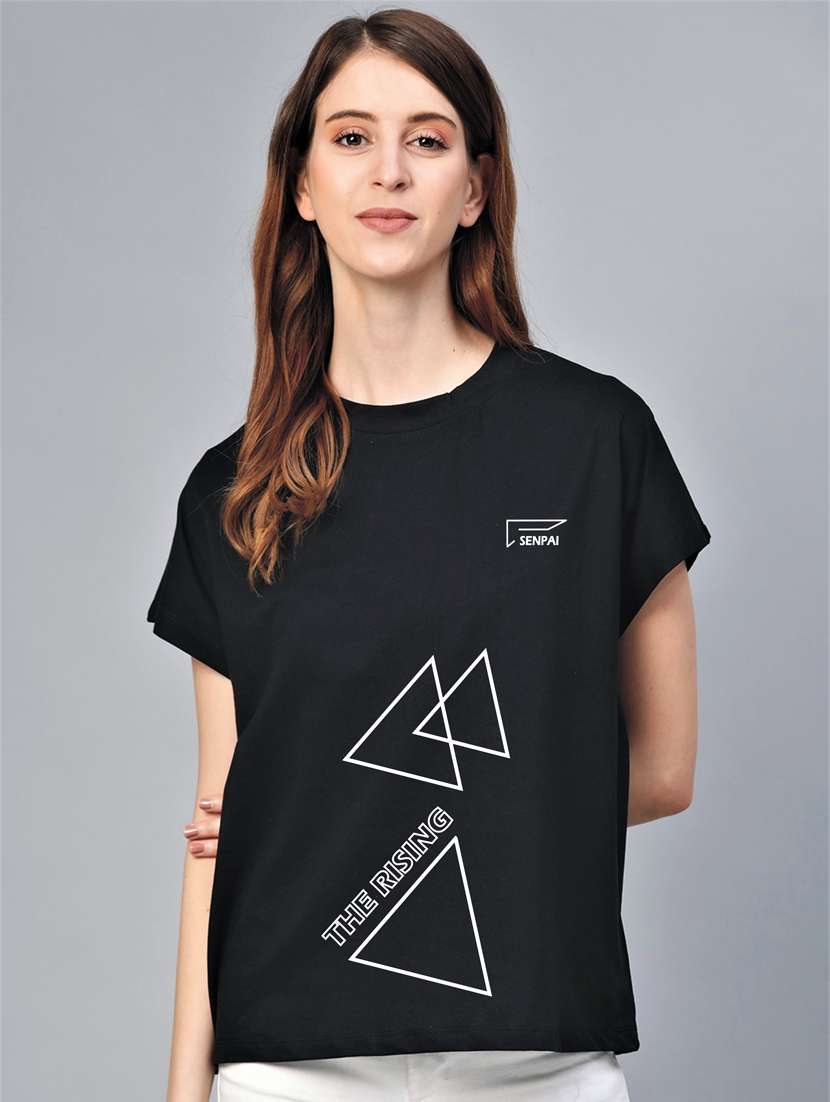 women's front print crew neck t-shirt