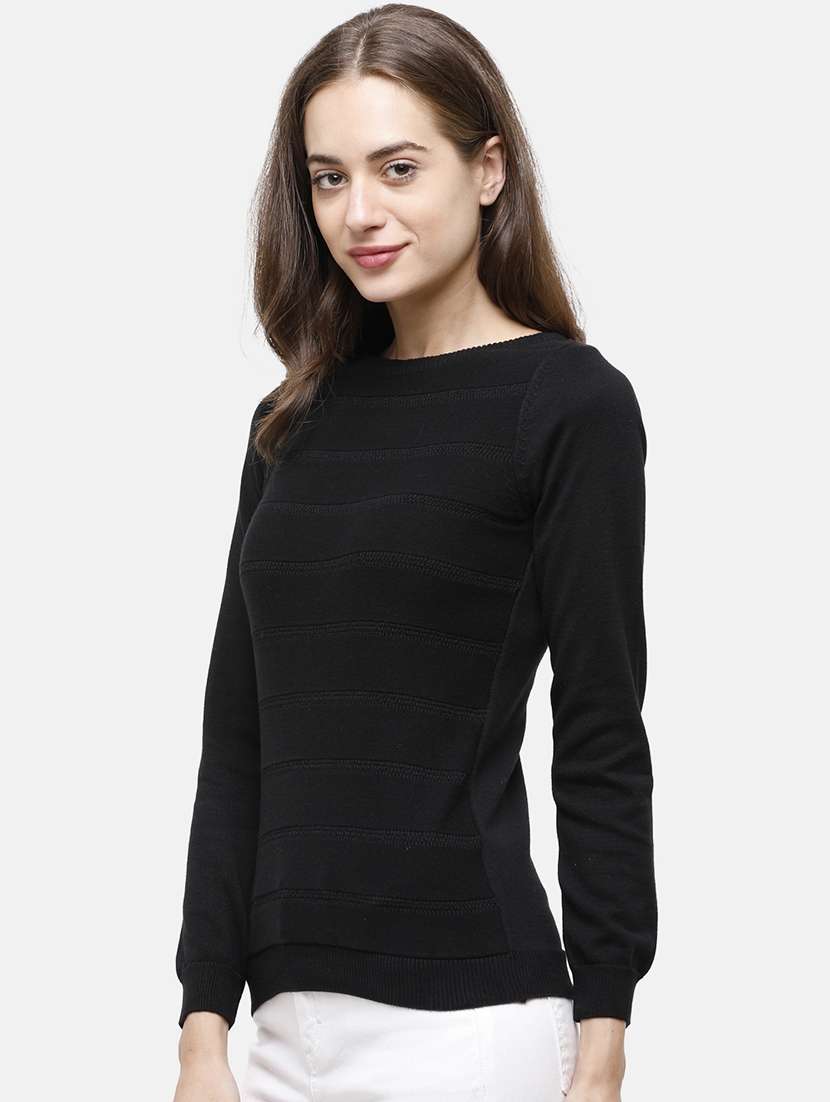 round neck solid pullover - 17929351 - Standard Image - 1