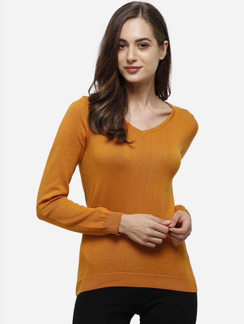 v-neck solid pullover