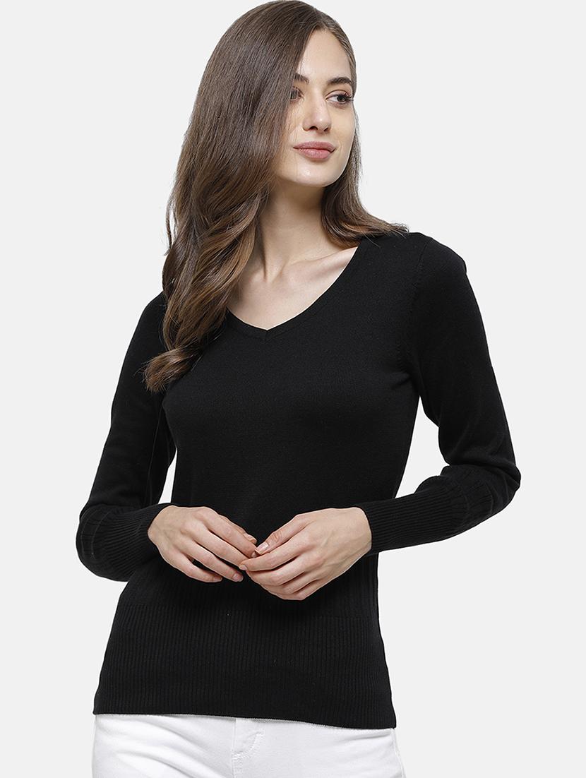 v-neck solid pullover - 17929395 - Zoom Image - 0