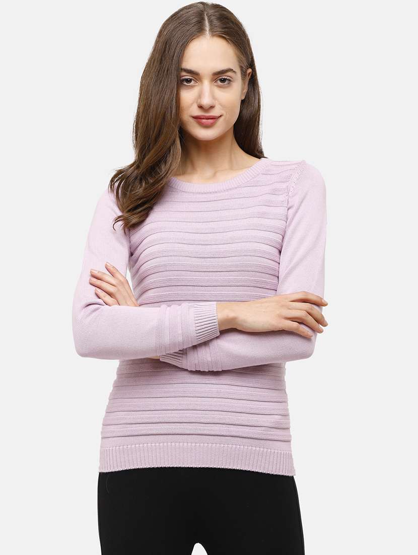 round neck textured pullover
