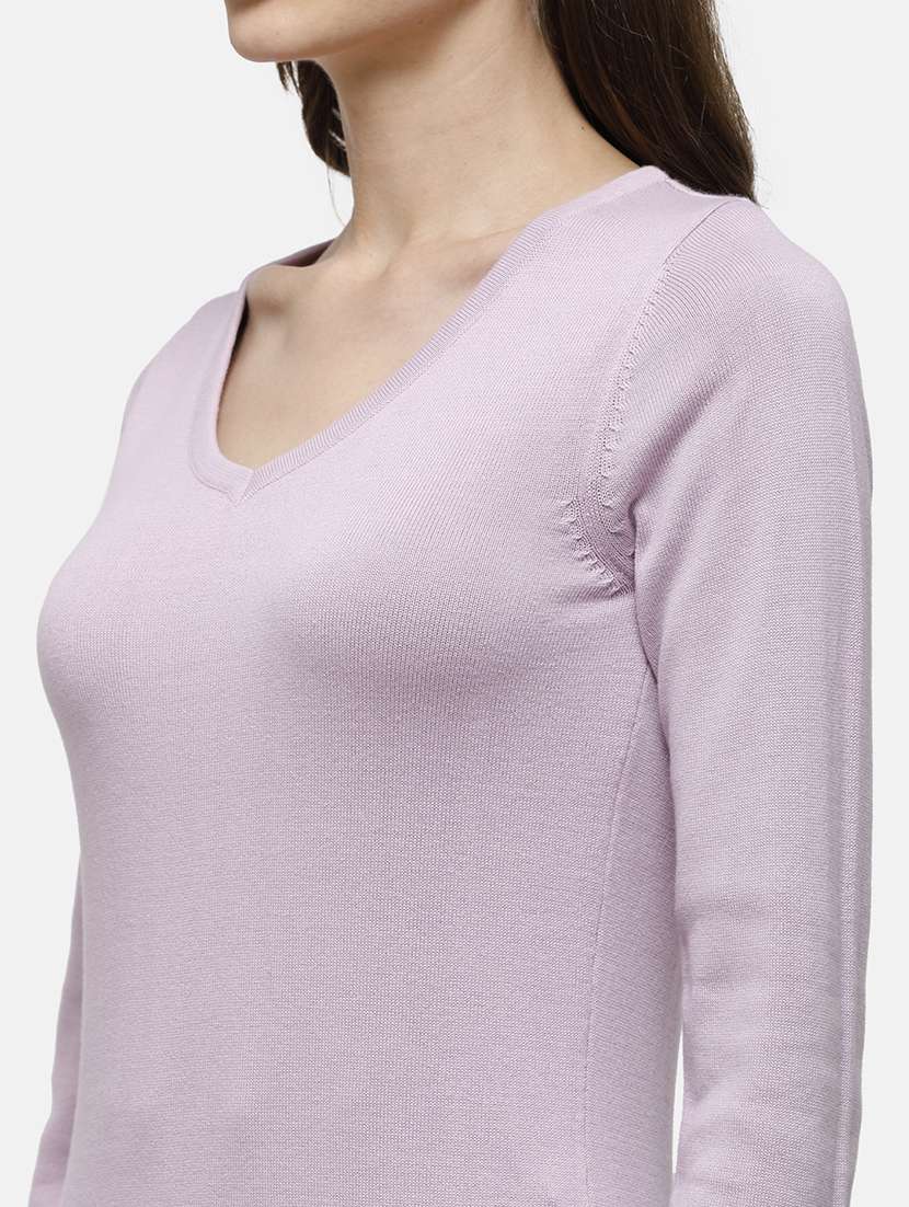 v-neck solid pullover - 17929408 - Standard Image - 4