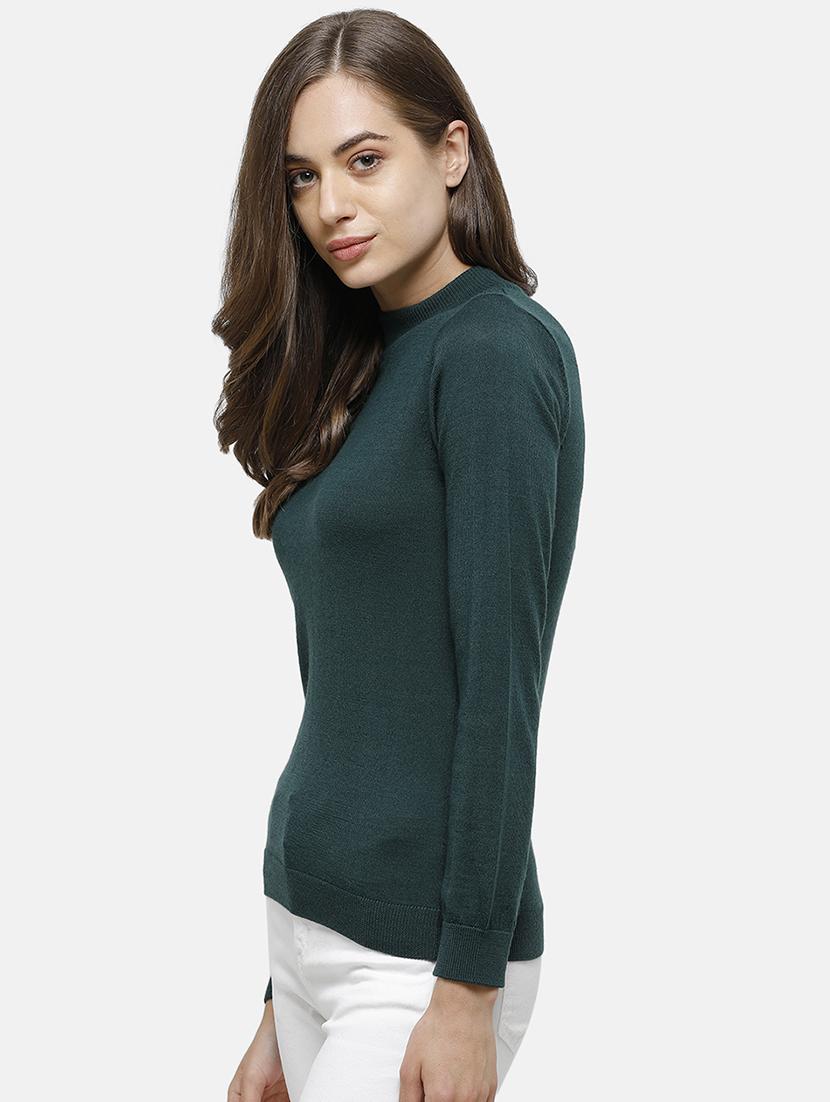 high neck solid pullover - 17929421 - Standard Image - 1