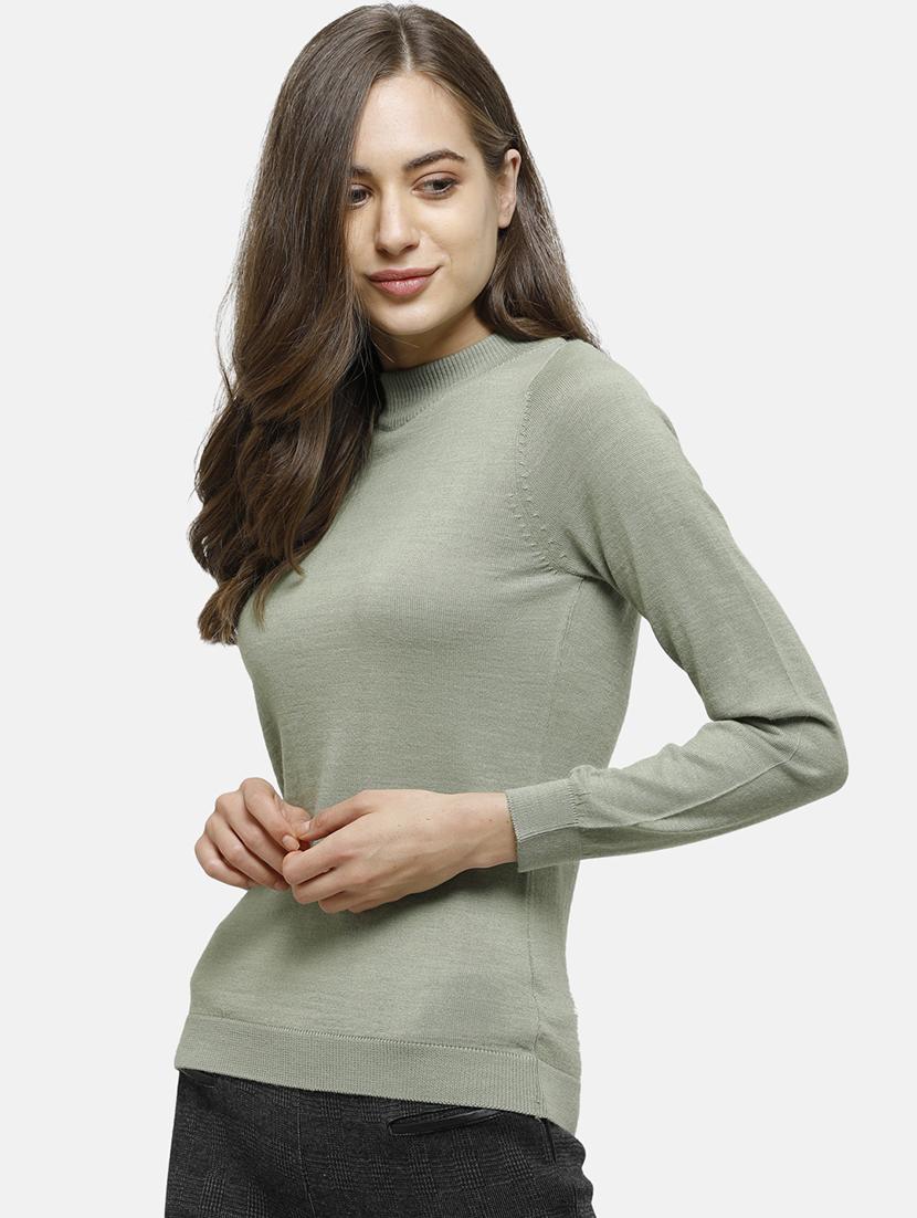 high neck solid pullover - 17929425 - Standard Image - 1