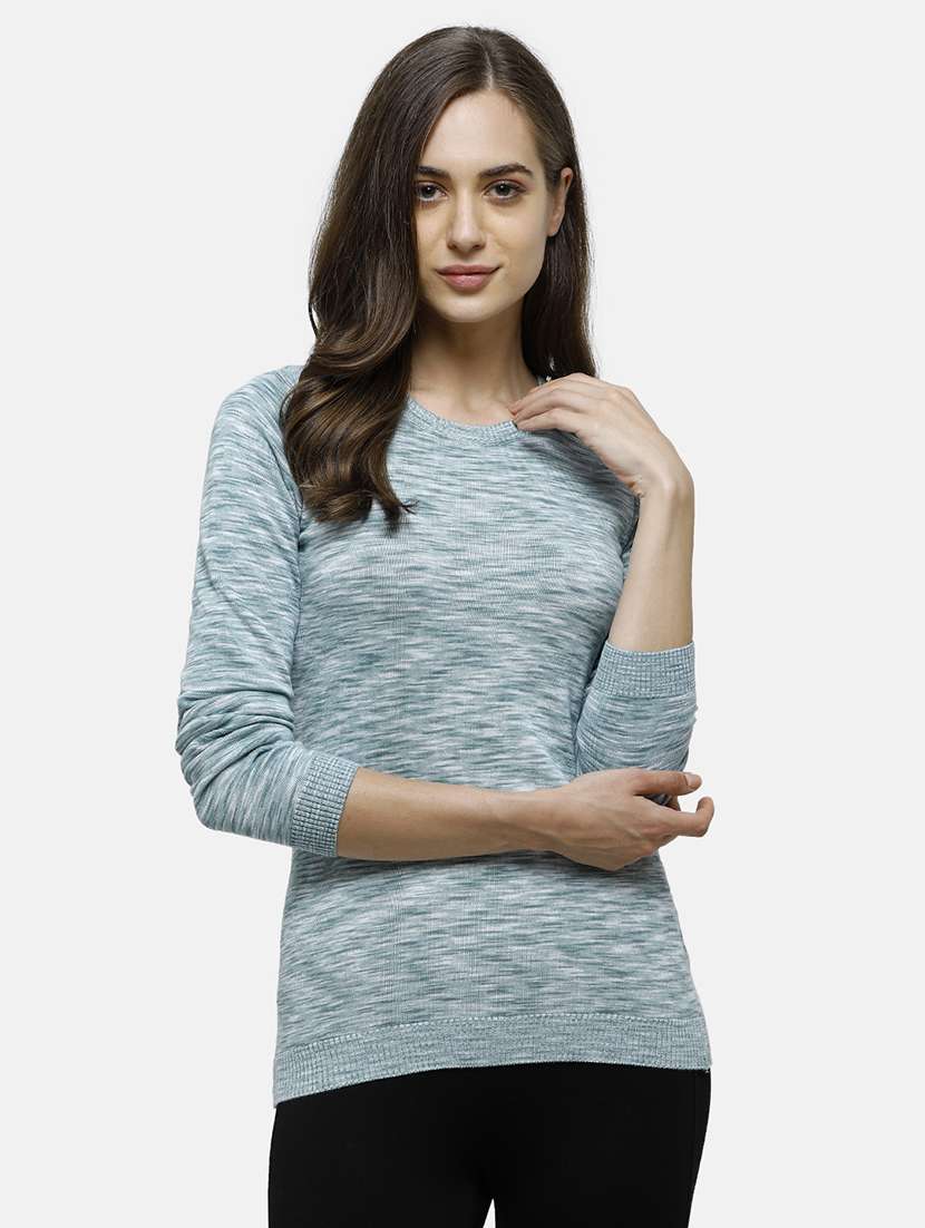 round neck textured pullover