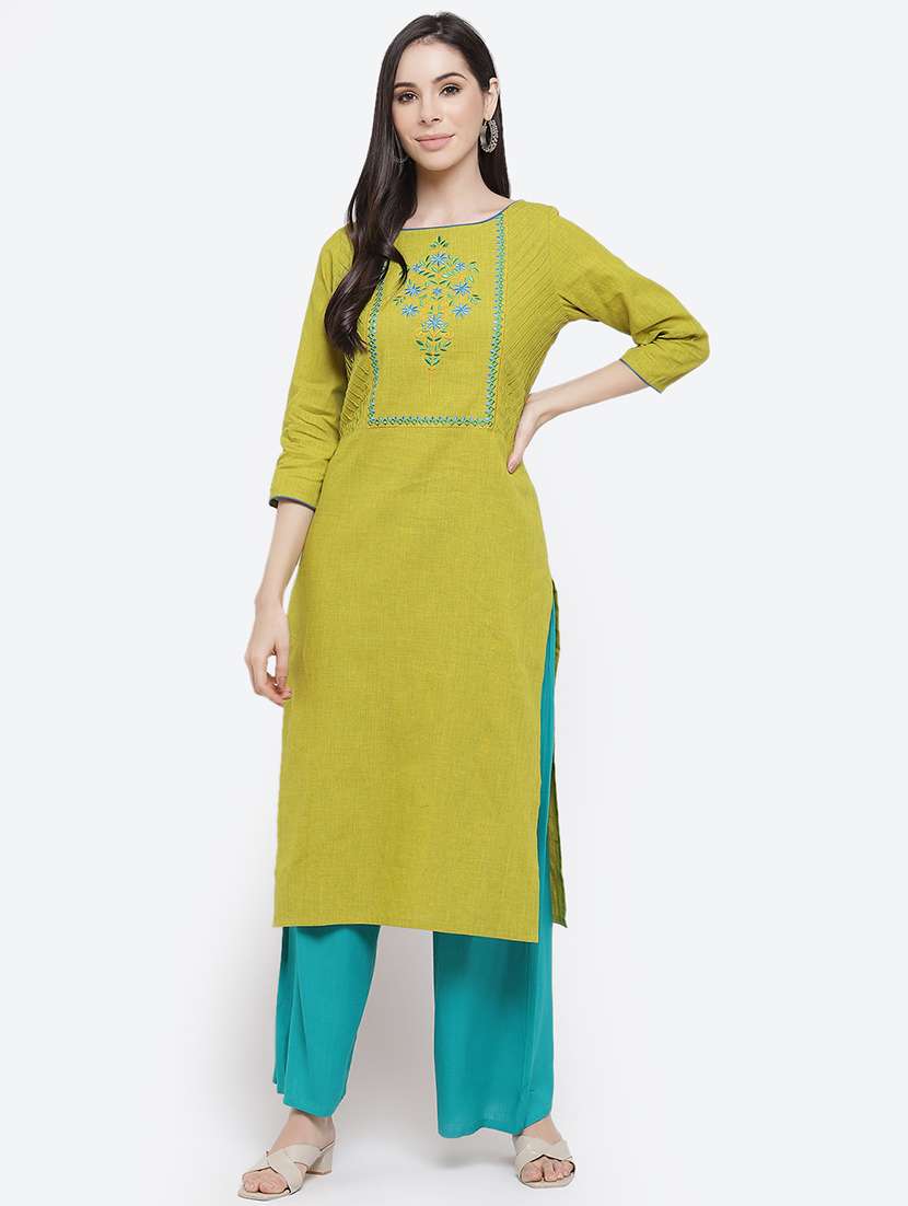 embroidered kurta palazzo set