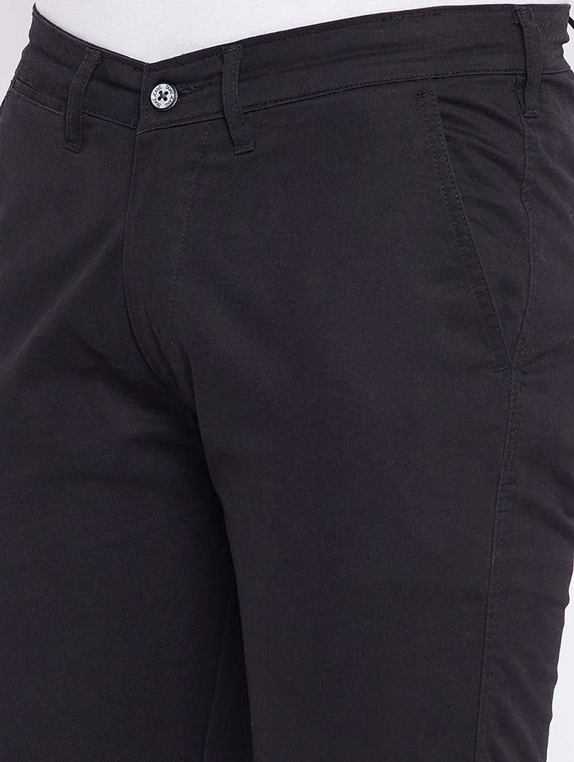 black solid chinos - 17930078 - Standard Image - 4