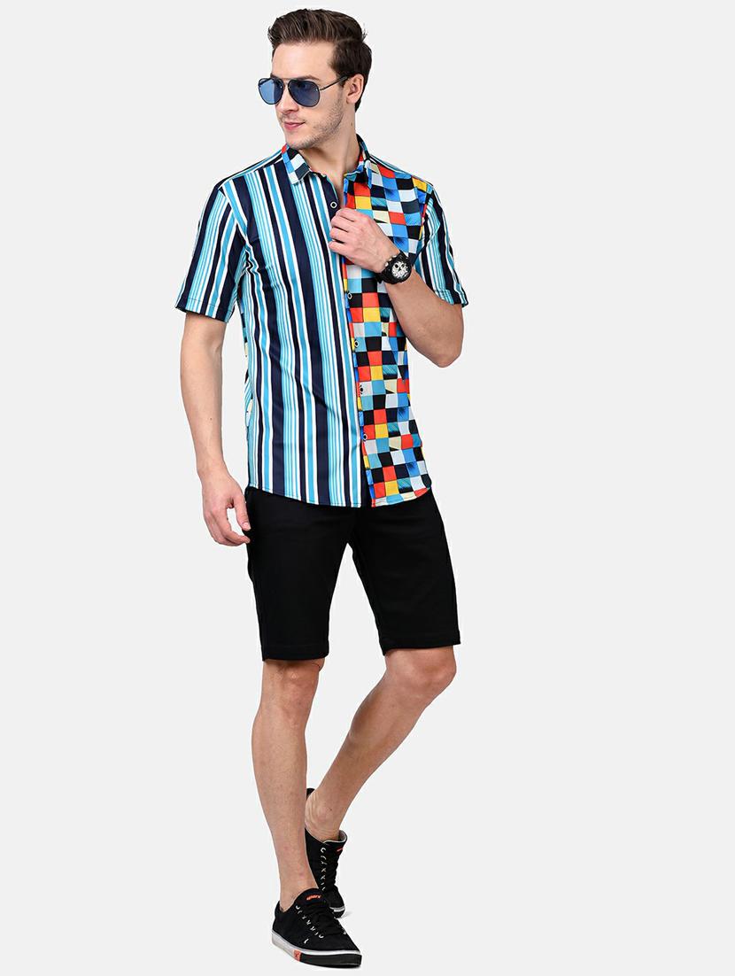 blue printed casual shirt - 17930534 - Standard Image - 4
