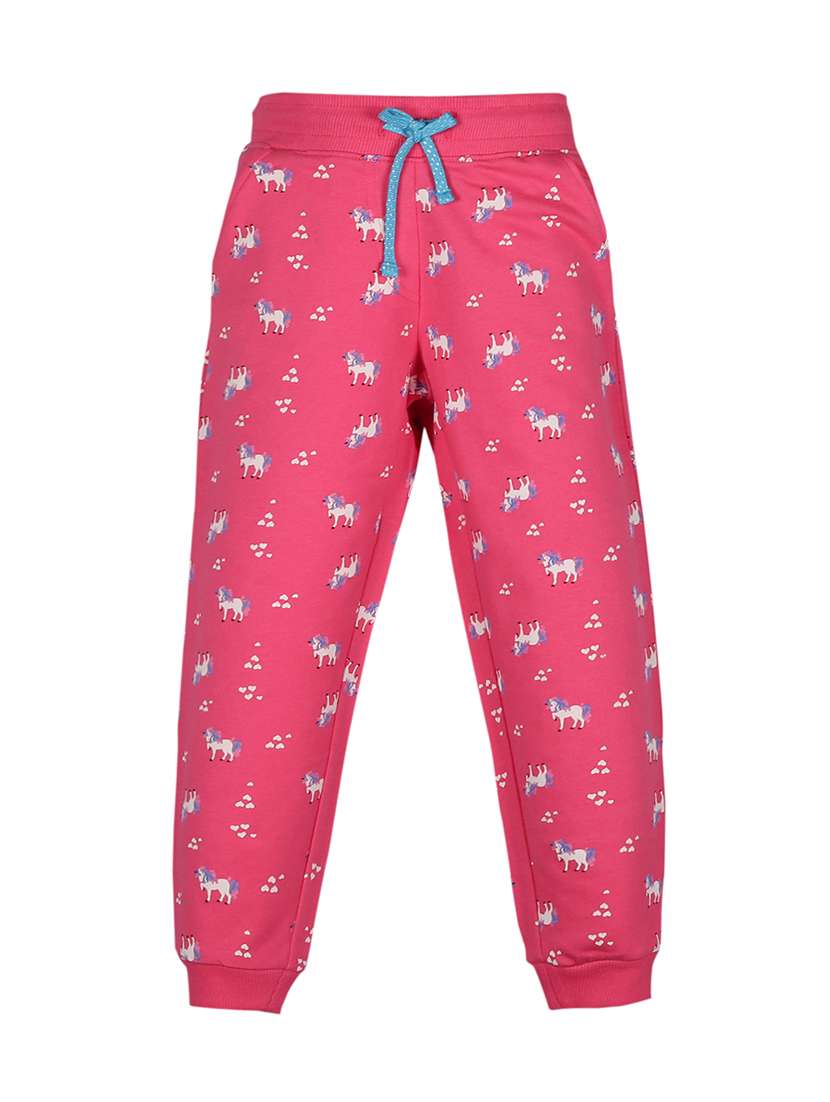 pink printed jogger trouser